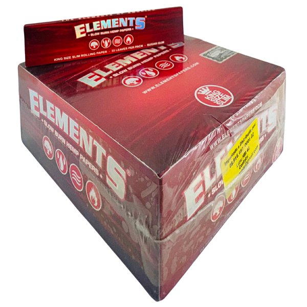 Caixa de Seda Elements Red Vermelha King Size - 50 Livretos