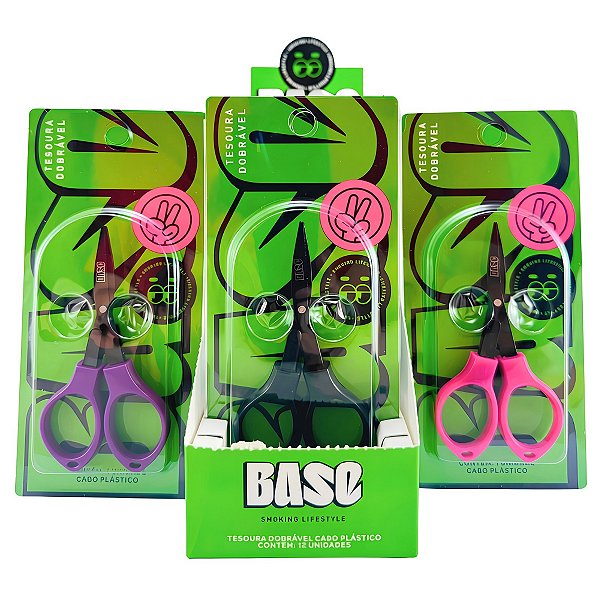 Caixa de Tesoura Pequena Base Dobravel Resistente Metal c/ 12