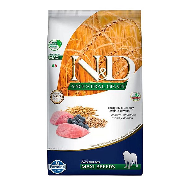 Ração Farmina N&D Ancestral Grain Cão Adulto Raça Grande Cordeiro 10,1kg