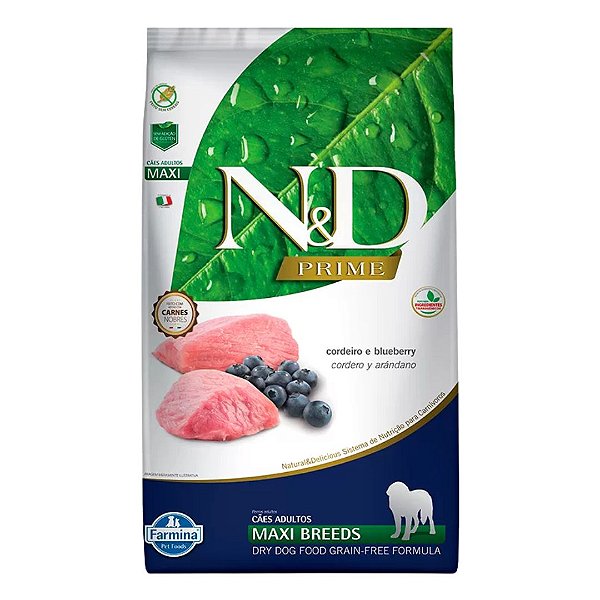 Ração N&D Prime para Cães Adultos Maxi Sabor Cordeiro 10,1kg