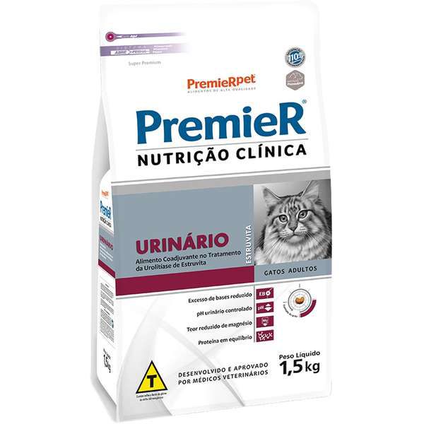 Ração Premier Nutrição Clínica Urinário Gatos Adultos 1,5kg