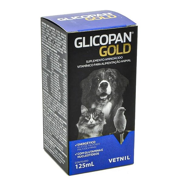 Glicopan Gold 125ml Vetnil Suplemento Nutritivo para Pets