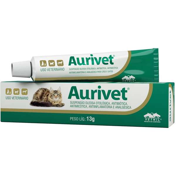 Aurivet 13g Tratamento Otológico Completo para Animais