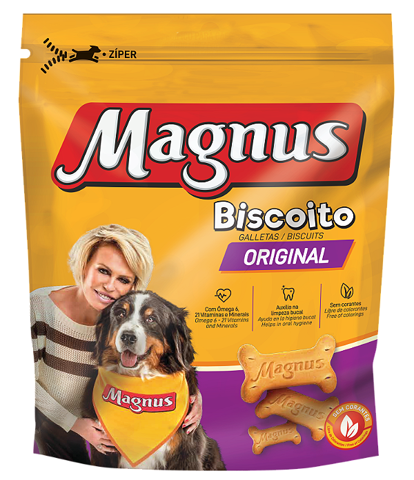 Biscoito Magnus Original 400g Petiscos para Cães Adultos