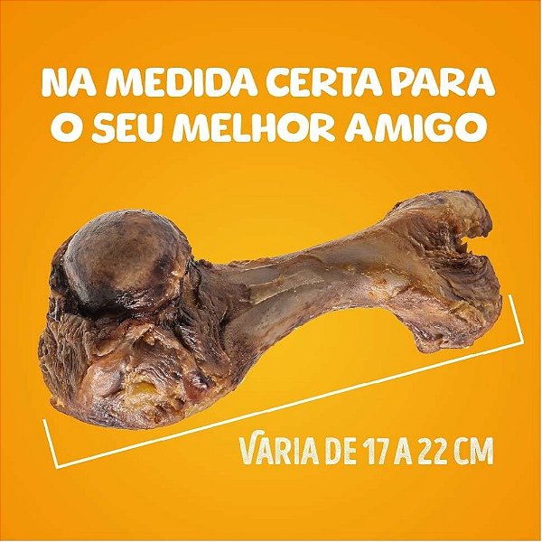 Osso Petiscão para Cães Mini Fêmur Natural Vermelho 3 Un