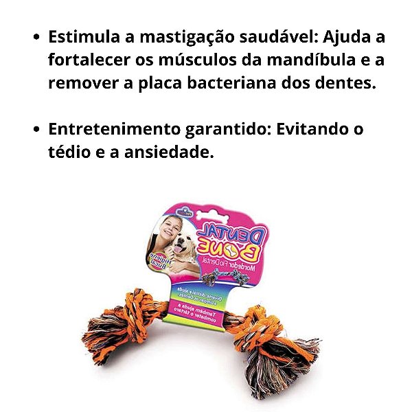 Brinquedo Dental Bone Pequeno Mordedor Cães Cuida e Diverte
