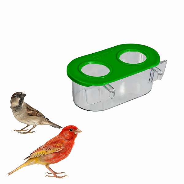 Comedouro 2 Furos Cristal com Gancho