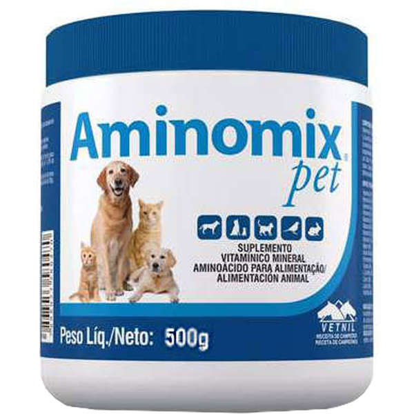 Suplemento Aminomix Pet 500g Nutrição Avançada para Animais