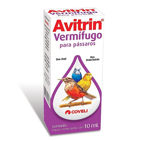 Avitrin 10ml Vermífugo Eficaz para Aves Solução Oral Coveli