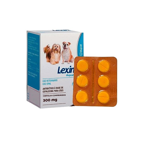 Antibiótico Lexin Duprat para Cães com 6 Comprimidos 300mg