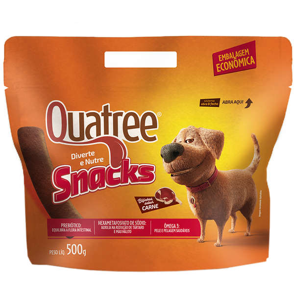 Quatree Snacks Bifinhos Sabor Carne 500 Gramas