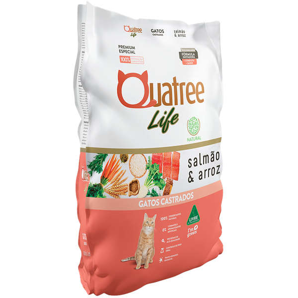 Quatree Life Gato Castrado Salmao E Arroz 3Kg