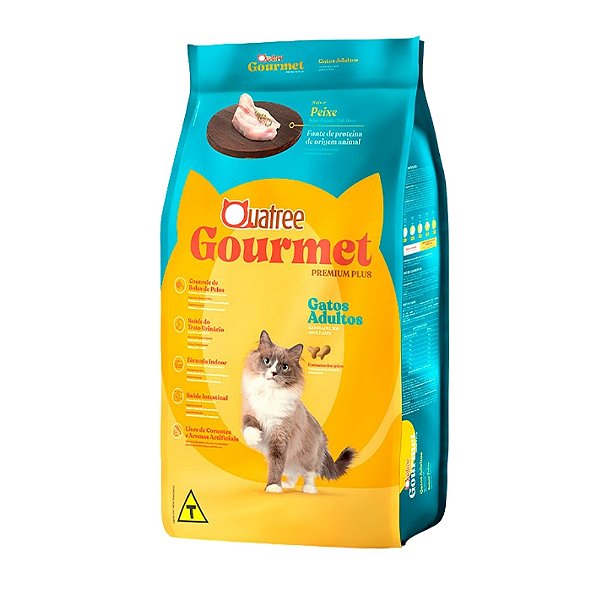 Ração Quatree Gourmet para Gatos Adultos Sabor Peixe 3kg
