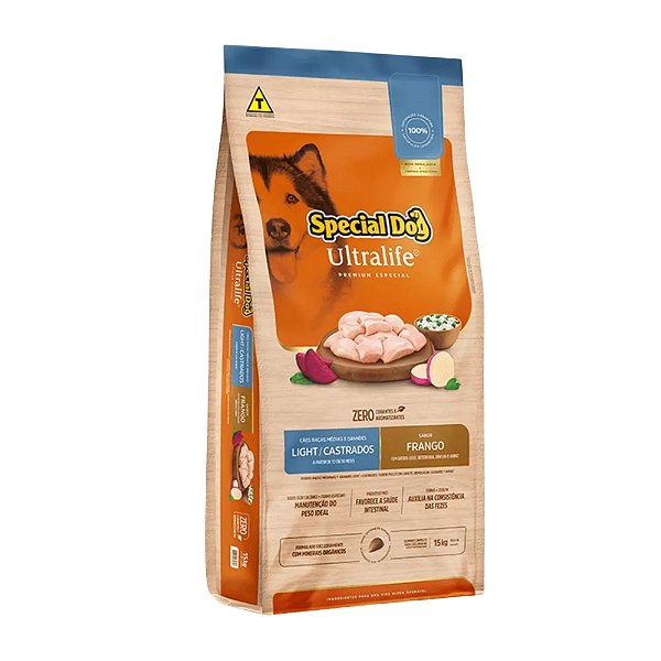 Ração Special Dog Ultralife Raça Média Grande Light 15Kg