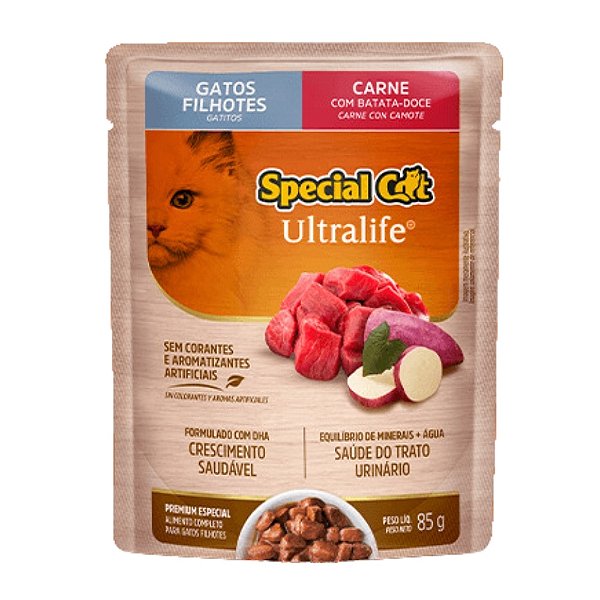Ração Úmida Special Cat Ultralife para Gatos Filhotes Carne 85g