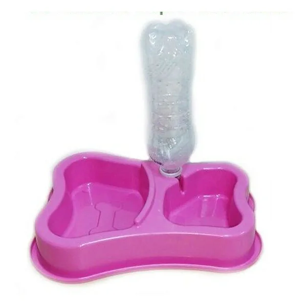 Comedouro E Bebedouro Duplo Garrafa Pet