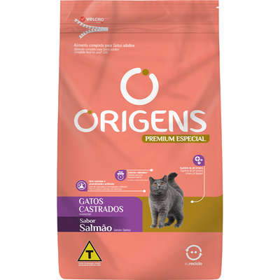 Ração Seca Origens para Gatos Castrados Sabor Salmão 1kg