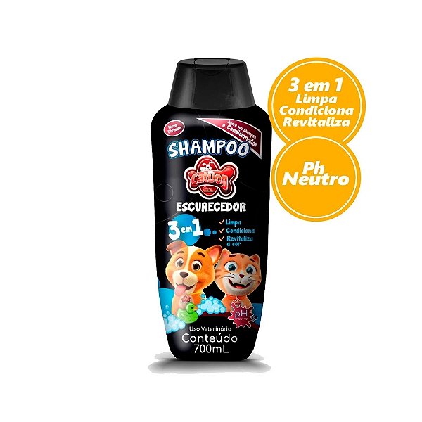 Shampoo 3 em 1 Escurecedor para Pets 700ml Ph Neutro CatDog