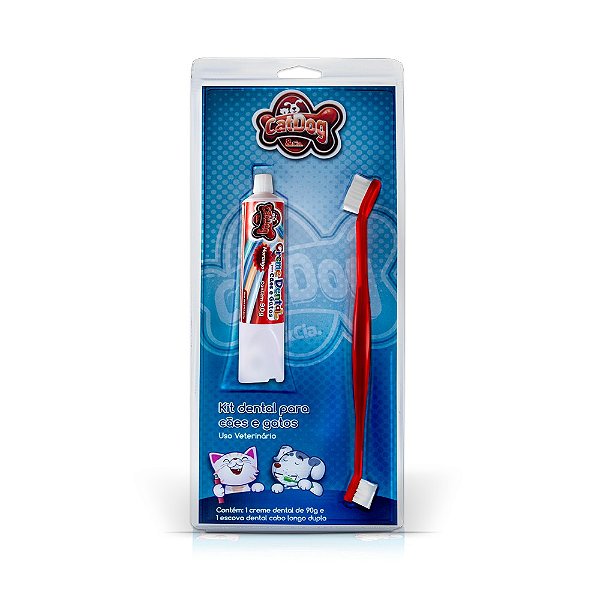 Kit Dental para Cães e Gatos 3 Unidades Sabor Morango CatDog