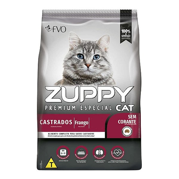 Ração Seca Zuppy para Gatos Adultos Castrados Frango 10,1kg