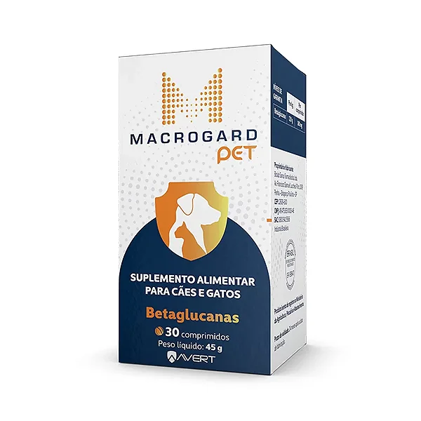 Macrogard Pet 30 Comprimidos Suplemento para Cães e Gatos