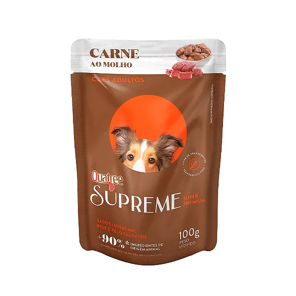 Ração Úmida Quatree Supreme para Cães Adultos Carne 100g