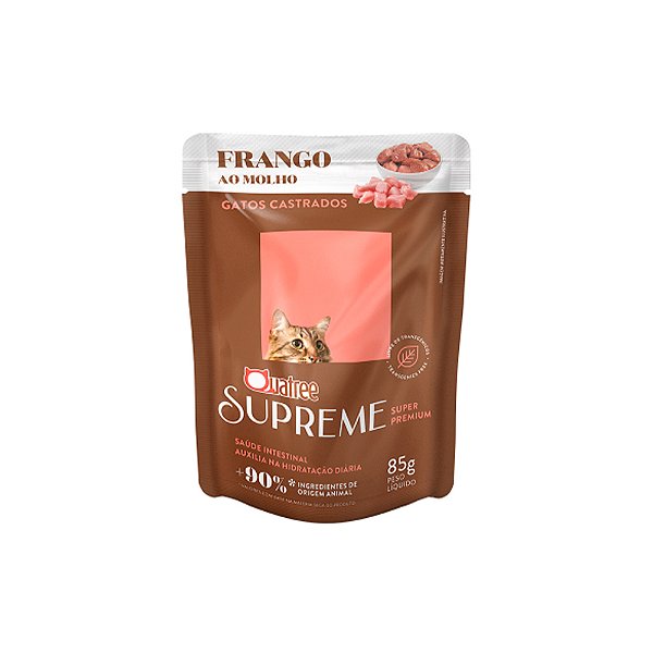 Ração Úmida Quatree Supreme para Gatos Castrados Frango 85g