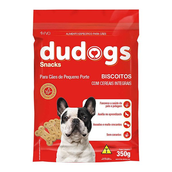 Biscoito DuDogs para Cães Pequeno Porte 350g Sabor Cereais