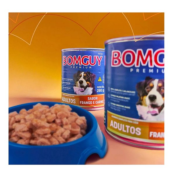 Ração Úmida em Lata Bomguy para Cães Frango e Carne 280g