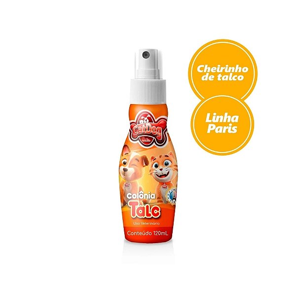 Deo Colônia para Cães e Gatos Fragrância Talc 120ml CatDog