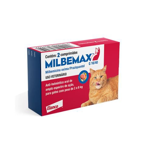Vermífugo Milbemax 40mg para Gatos de 2 à 8kg 2 Comprimidos