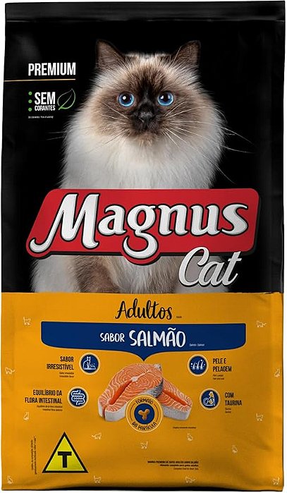 Ração Seca 10,1kg Magnus Cat Salmão Premium para Gatos Adultos