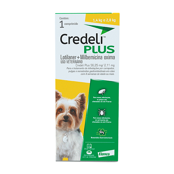 Antipulgas Credeli Plus 56,25mg 1 Blister Cães 1,4 à 2,8kg
