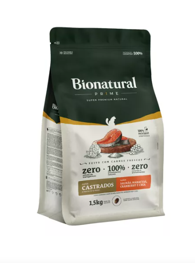 Bionatural Prime Gatos Cast Salmao 7,5kg