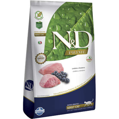 Ração N&D Prime para Gatos Adultos Sabor Cordeiro 7,5kg