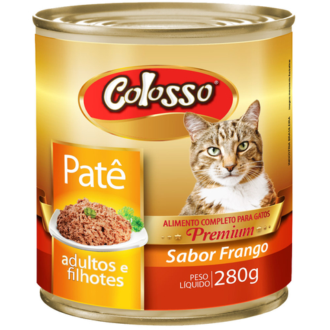 Ração Úmida Patê em Lata Colosso para Gato 280g Sabor Frango