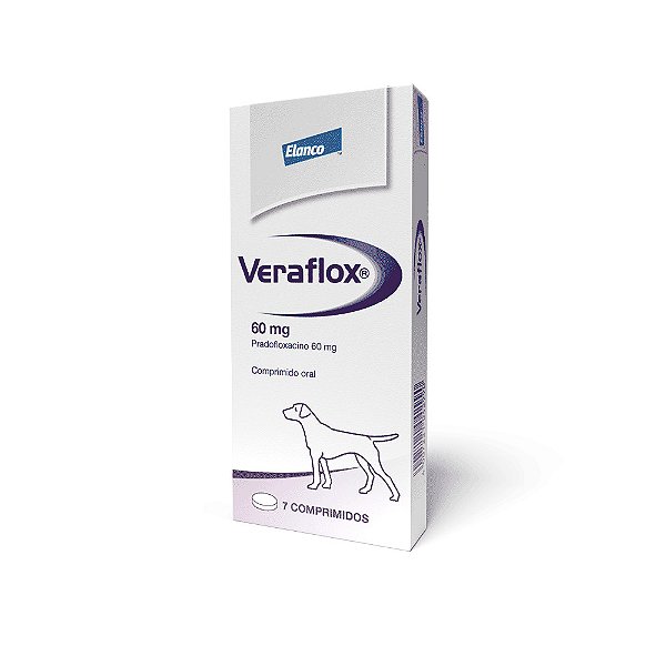 Veraflox 60mg Antimicrobiano para Cães com 7 Comprimidos