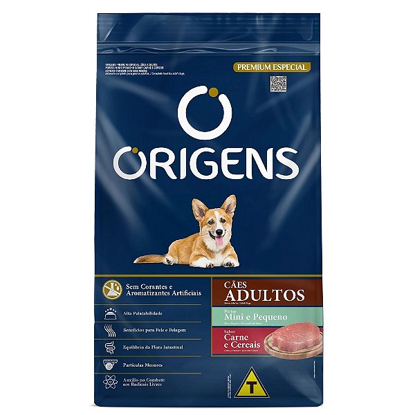 Ração Origens Premium Especial Cão Adulto MIni Carne e Cereais 15kg