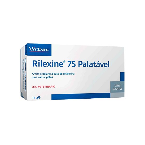 Rilexine 75 Antimicrobiano para Cães e Gatos 14 Comprimidos