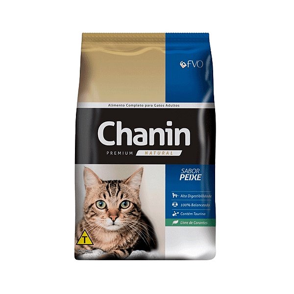 Ração Seca Chanin Natural Para Gatos Adultos Peixe 25kg