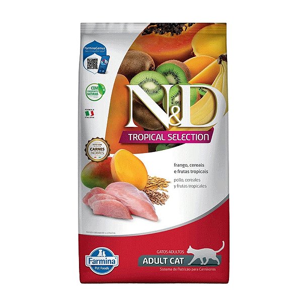 Ração N&D Tropical Selection Gato Adulto Frango Cereais 7kg