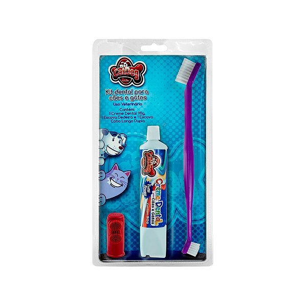 Kit Dental para Cães e Gatos 3 Unidades Sabor Tutti Frutti CatDog