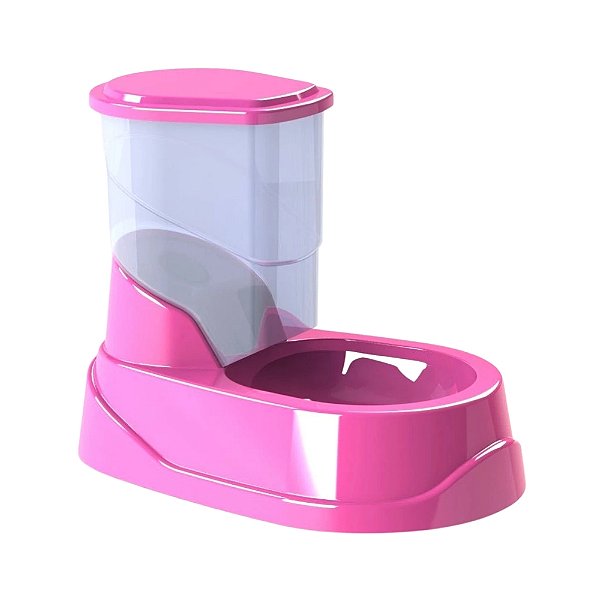 Comedouro Dosador para Cães e Gatos Classic Pet 500g Rosa