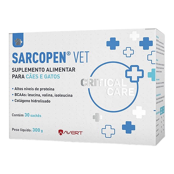 Suplemento Alimentar Sarcopen Vet Avert para Cães e Gatos 30 Sachês