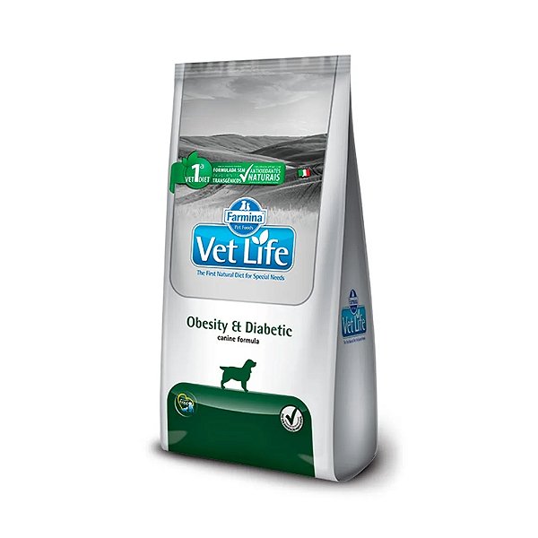 Ração Vet Life Natural Obesity e Diabetic para Cães Mini 10.1kg