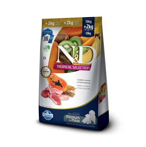 Ração N&D Tropical Selection Cordeiro para Cães Filhotes de Raças Médias e Grandes 10,1kg