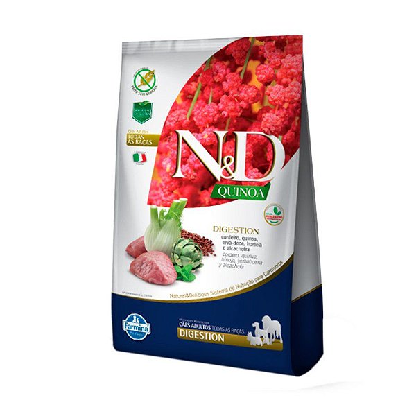 RAÇÃO QUINOA N&D PARA CÃES ADULTOS DIGESTION SABOR CORDEIRO