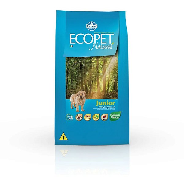 RAÇÃO SECA ECOPET NATURAL JUNIOR FARMINA PARA CÃES FILHOTES