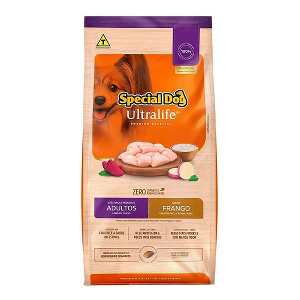 RAÇÃO SPECIAL DOG ULTRALIFE CÃES ADULTOS RAÇAS PEQUENAS FRANGO