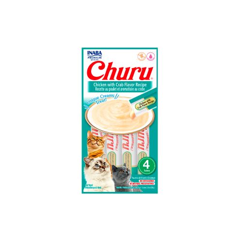 Churu Gatos Sabor Frango com Caranguejo com 4 Sachês